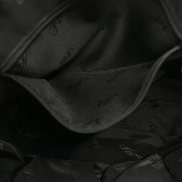 FOSSIL Vintage Black Pebbled Leather Bag Woven  Handles Shoulder Purse Key Charm - Picture 10 of 12